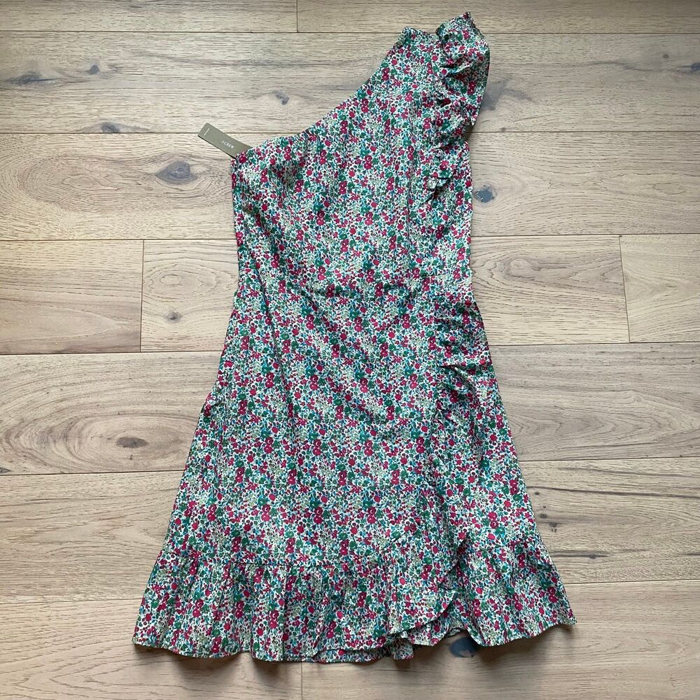 SOLD NWT J.Crew one shoulder floral cotton dress